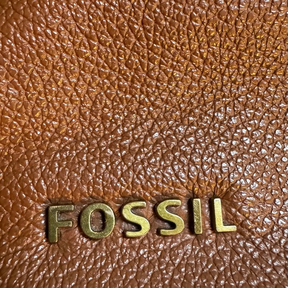 Brown leather 2 handle Fossil Tote Bag - Picture 3 of 9